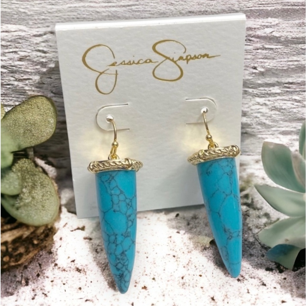 Jessica Simpson Imitation Turquoise Drop Earrings